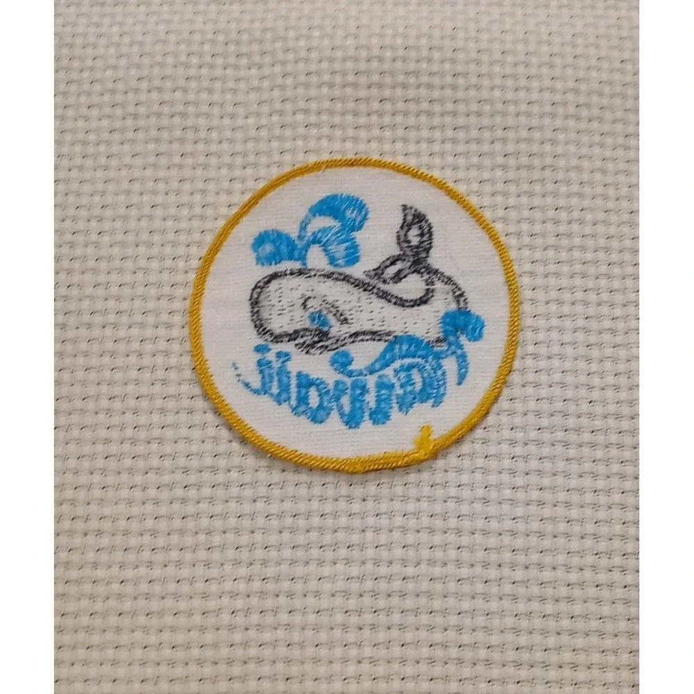 Vintage‎ Hawaii Souvenir Patch Embroidered Gray Whale Badge Hawaii Patch